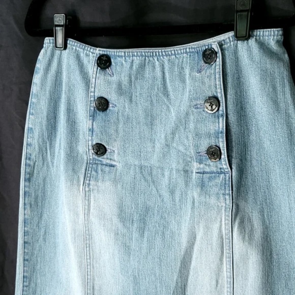 Liz Claiborne Sailor Flap Denim Mini Skirt - Picture 2 of 8